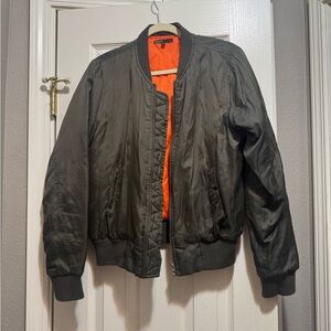 Love Culture Olive Bomber Jacket with Orange Lining